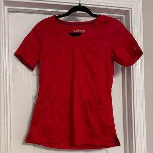 Matix Women's Vibrant Red Short Sleeve Scrub Top